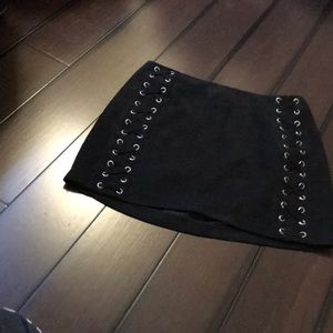 Mini suede black skirt. True to size